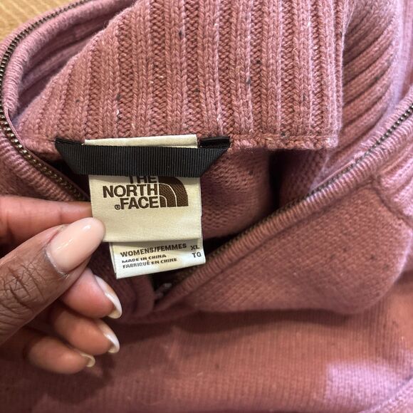 The North Face Sweater Womens XL Mesa Rose Wool Blend Crestview 1/4 Zip Pullover - Picture 5 of 10